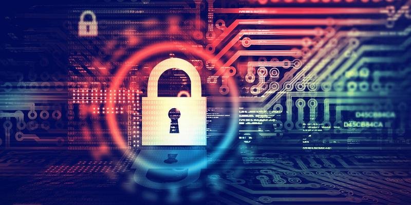 Cybersecurity padlock illustration