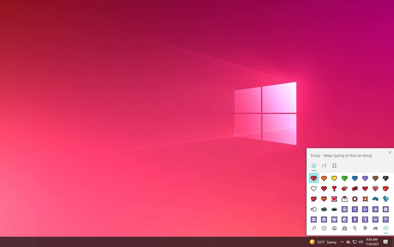 Windows computer screen
